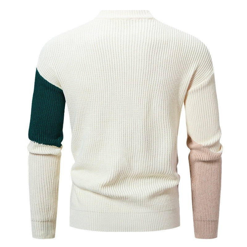 Trendy turtleneck pullover for men with a modern graphic design Chic and Style