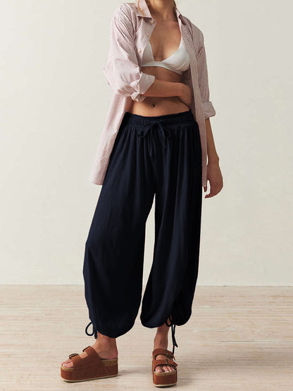 Casual harem pants for women with elastic waistband and drawstring Chic and Style