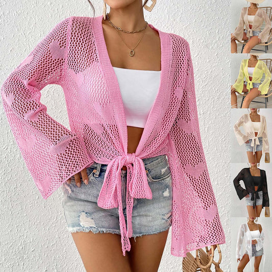Dames Crochets Plage Couverture Cardigan Chic und Stil
