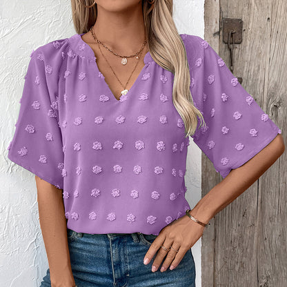 Dames haut élégant avec motif floral structuré Chic und Stil