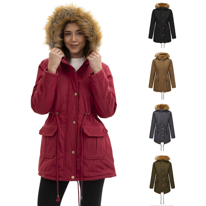Dame parka d'hiver avec col en fourrure Chic und Stil