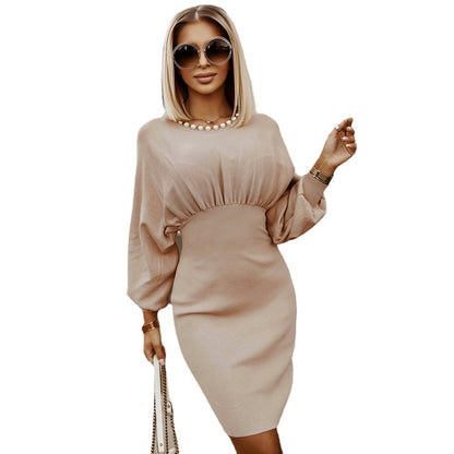 Robe tricot légère et élégante pour femme avec des manches dépassées Chic und Stil