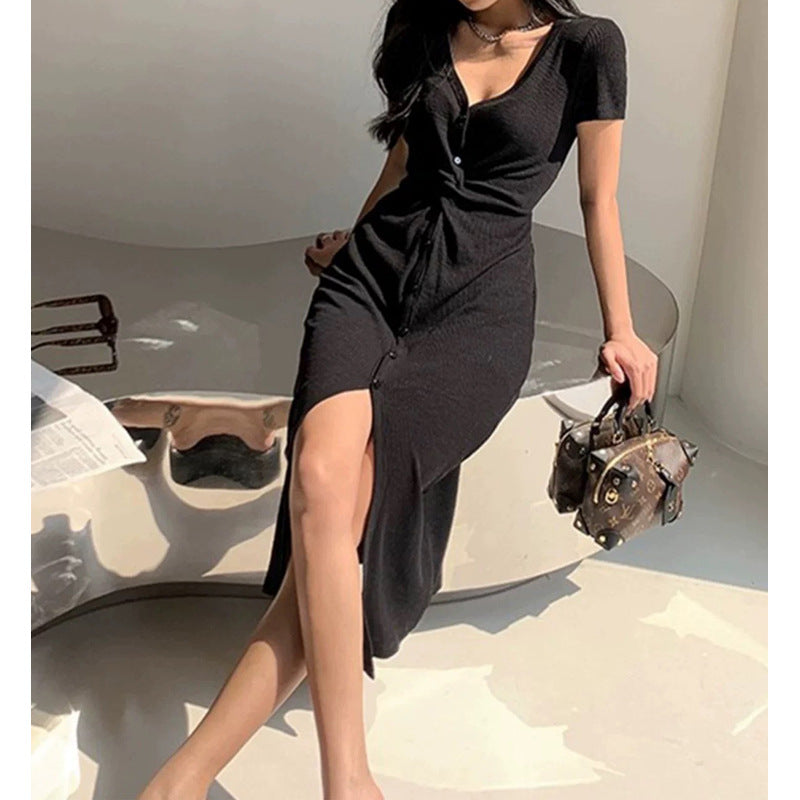 Robe à manches courtes pour femmes avec devant torsadé Chic und Stil