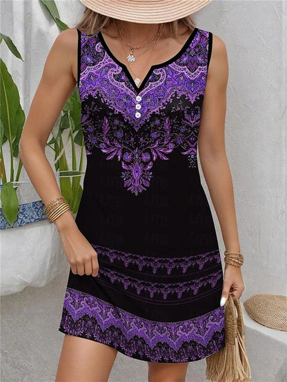 Robe décontractée à bretelles spaghetti pour femmes avec design floral aquarelle Chic und Stil