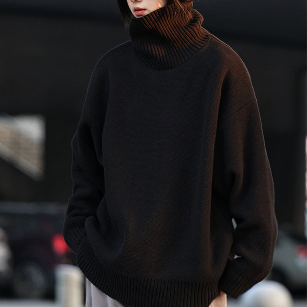 Pull en tricot douillet pour femmes avec col montant et coupe décontractée Chic und Stil