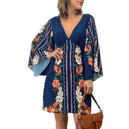 Robe mini à manches évasées inspirée bohème Chic und Stil