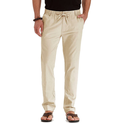 Casual linen pants for men with elastic waistband and comfortable fit Chic and Style