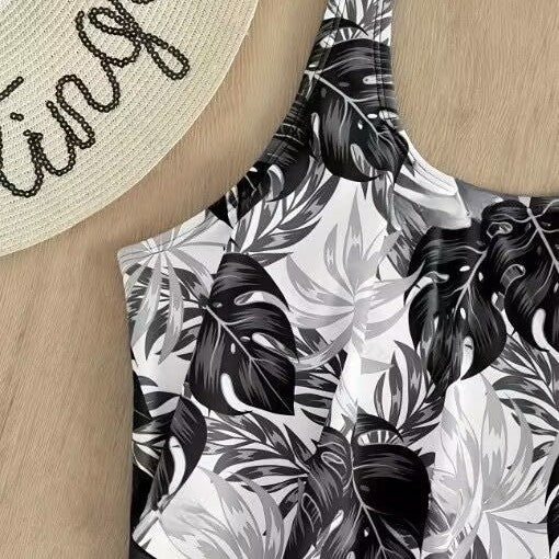 Femmes Maillot de bain une pièce avec surrobe floral et coupe sportive Chic und Stil