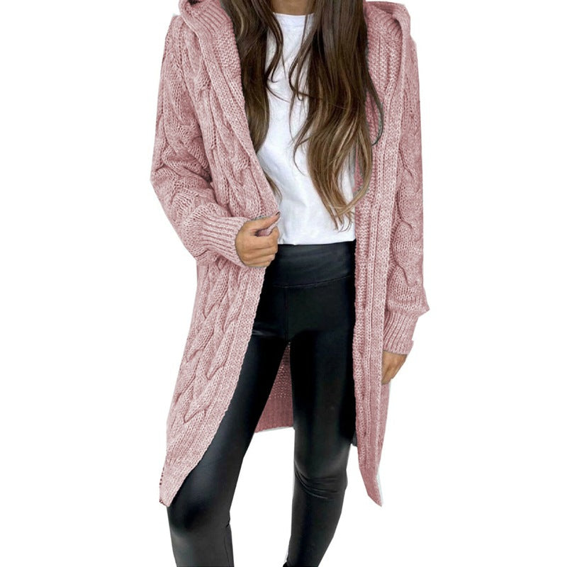 Dames cardigan en tricot avec capuche et motif texturé Chic und Still