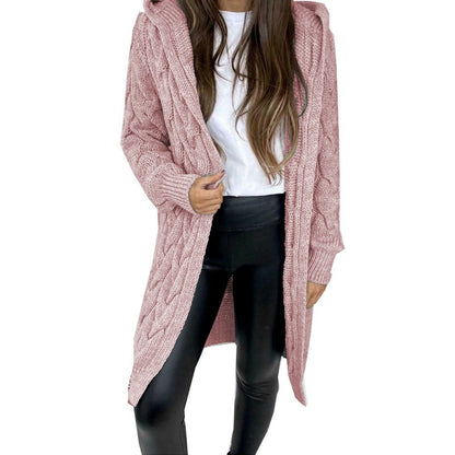 Dames cardigan en tricot avec capuche et motif texturé Chic und Still