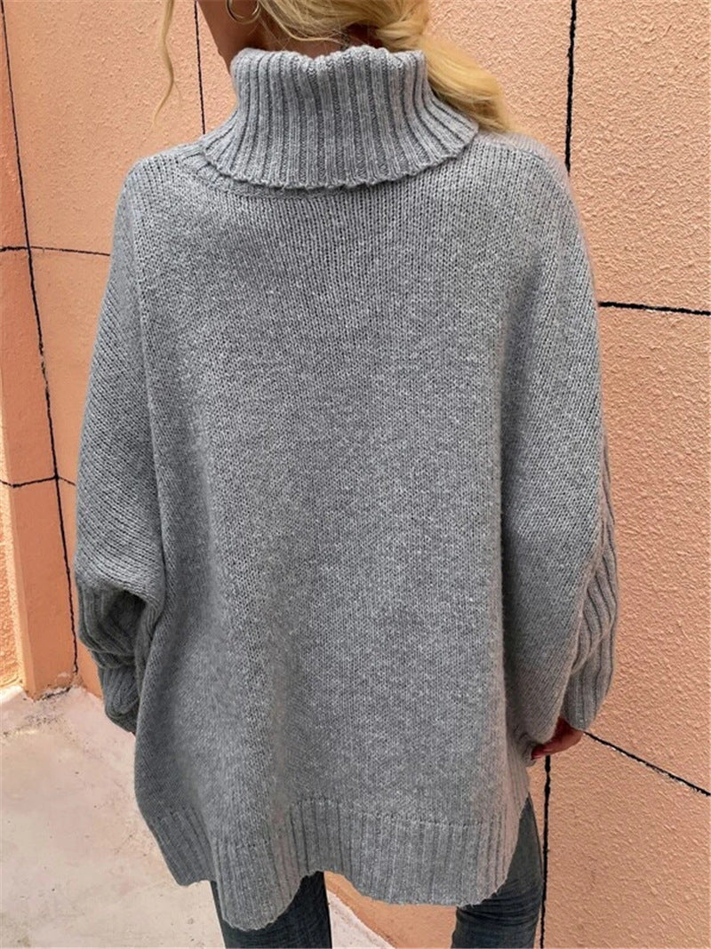 Pull en grosse maille pour dames avec col montant Chic und Stil