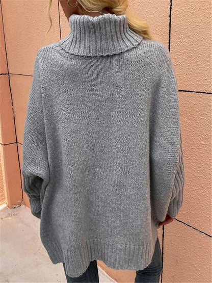 Pull en grosse maille pour dames avec col montant Chic und Stil