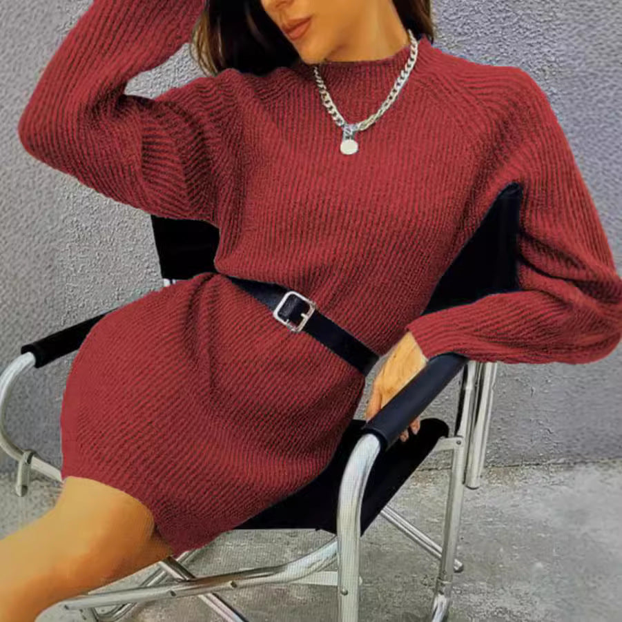 Robe en tricot pour femmes avec une coupe décontractée et un motif à côtes moderne Chic und Stil