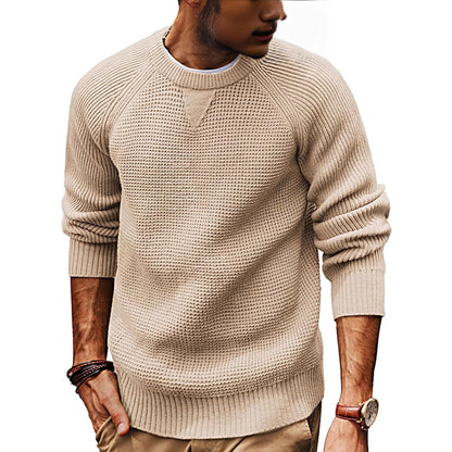 Pull en tricot décontracté pour hommes avec un motif de tissu structuré et un col rond Chic und Stil