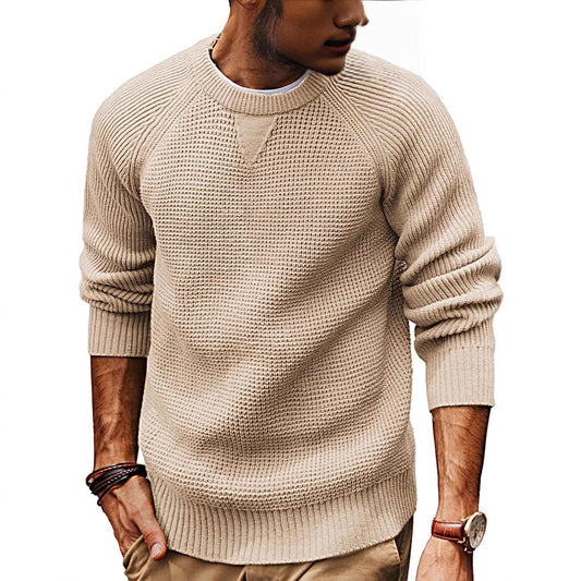 Pull en tricot décontracté pour hommes avec un motif de tissu structuré et un col rond Chic und Stil