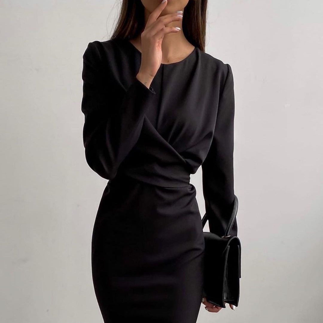 Robe portefeuille ajustée pour femmes avec manches longues et coupe élégante Chic und Stil