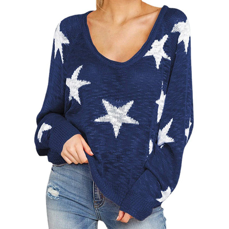 Pull en grosse maille pour femmes avec motif étoilé Chic und Stil
