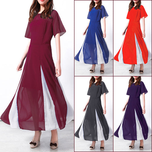 Robe maxi à manches longues transparentes et fente latérale Chic und Stil