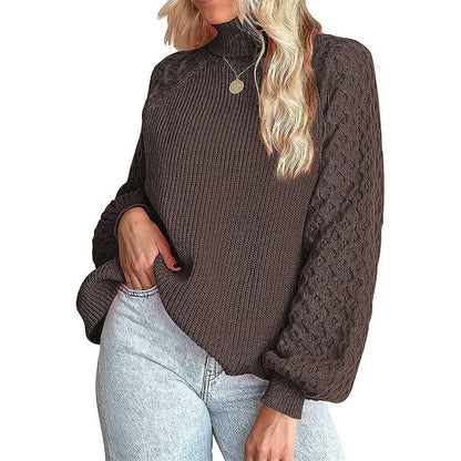 Pull en tricot épais pour femmes avec col montant et motif texturé Chic und Stil