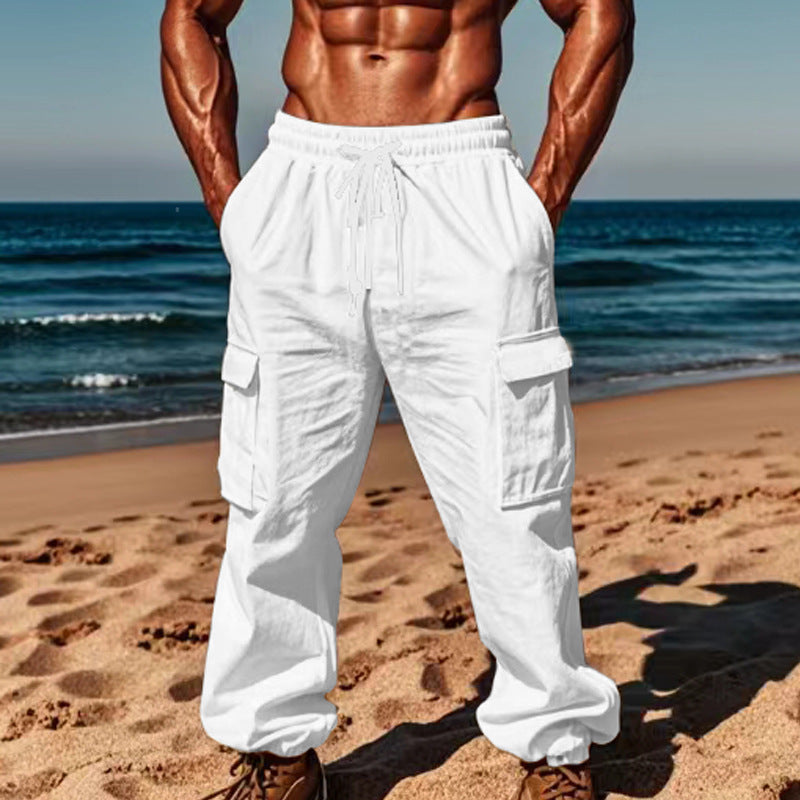Men's cargo pants with elastic waist and practical side pockets Chic and Style