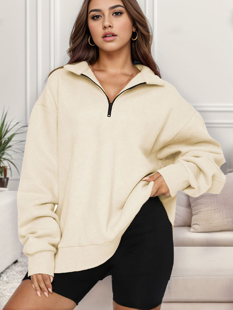 Oversized sweatshirt for women with high collar Chic and Style