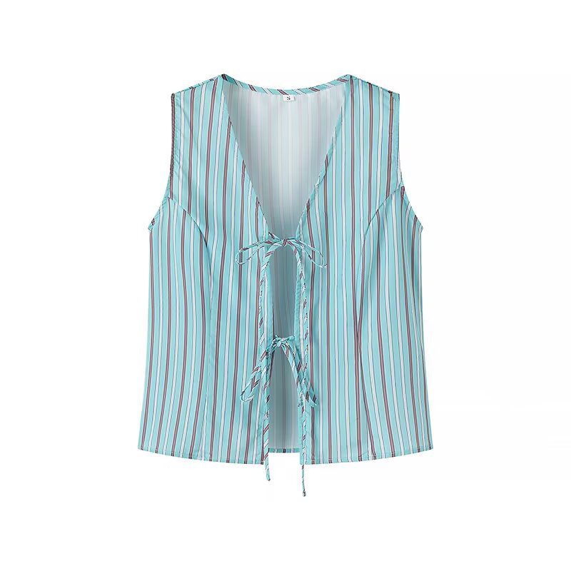 Wide striped pants for women with elastic waistband and tie belt Chic and Style