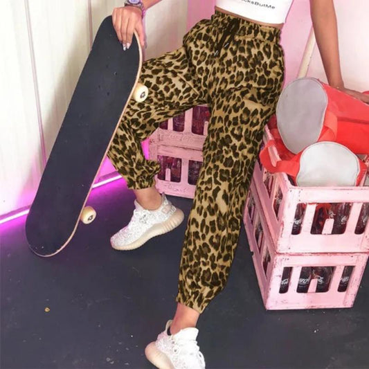 Casual leopard print pants for women with elastic waistband Chic und Stil