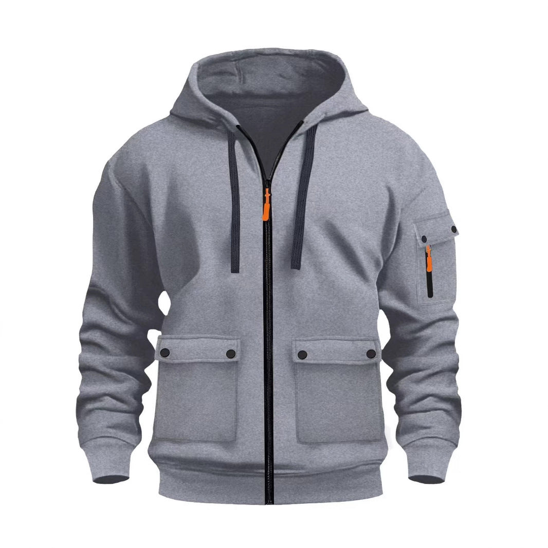Functional hooded jacket for men with multiple pockets Chic and Style