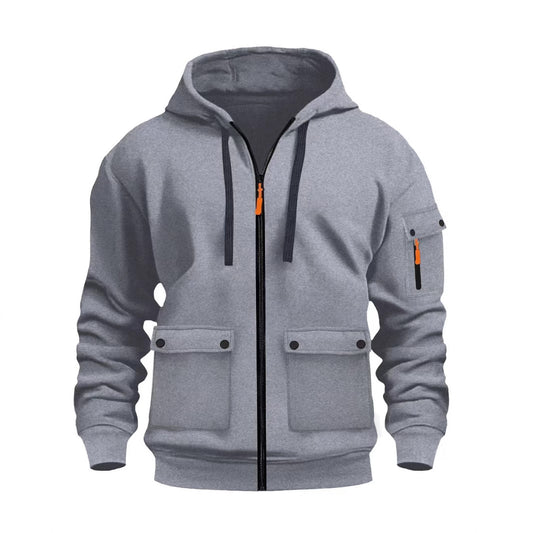 Functional hooded jacket for men with multiple pockets Chic and Style