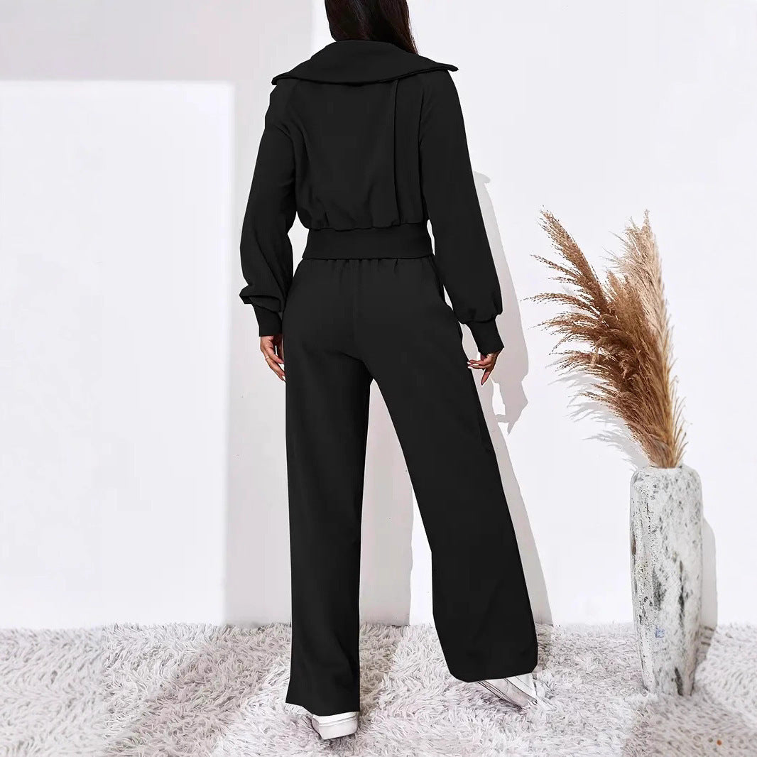 Dames ensemble de sport avec fermeture éclair moderne et coupe décontractée Chic und Stil