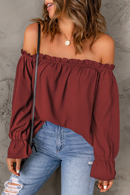 Blouse femme Off-Shoulder avec volants et coupe ample Chic und Stil