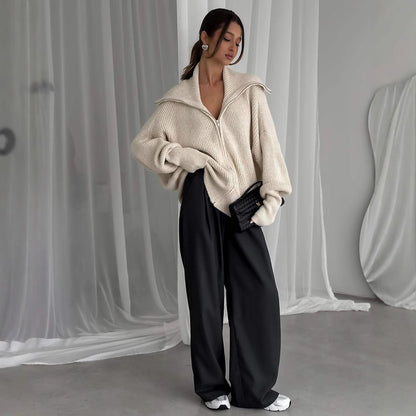 Pull-over en tricot sportif pour dames avec une structure de haute qualité Chic und Stil
