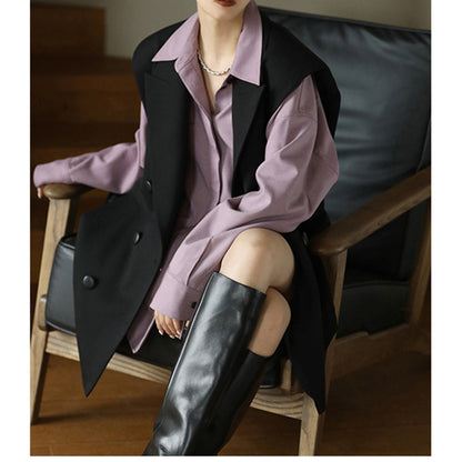 Blazer sans manches oversize croisé pour femmes Chic und Stil