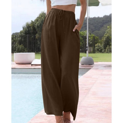 Wide palazzo pants for women with elastic waistband and side pockets Chic und Stil