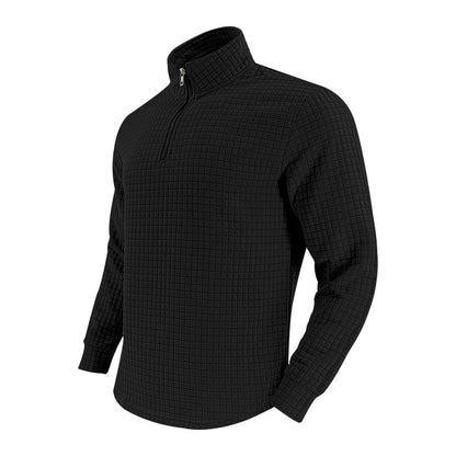 Men's midlayer pullover with high collar and textured design Chic and Style