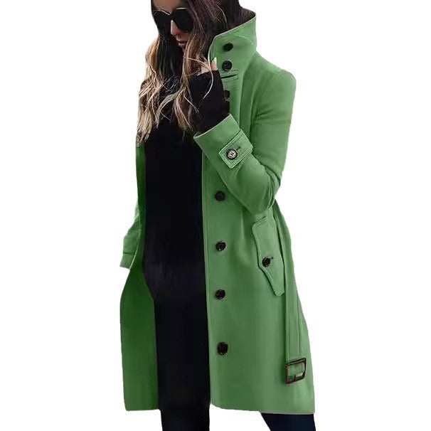 Dames élégant trench-coat avec col montant et poches pratiques Chic und Stil