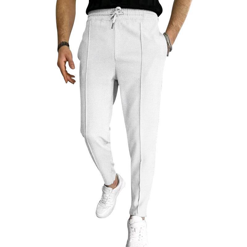 Casual men's leisure pants with elastic waist and stylish structural design Chic and Style