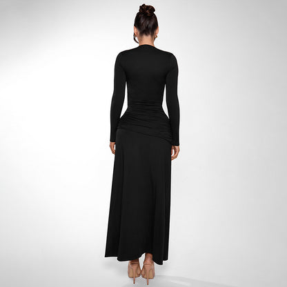 Robe maxi élégante pour femmes avec décolleté en V profond et design enveloppant élégant Chic und Stil