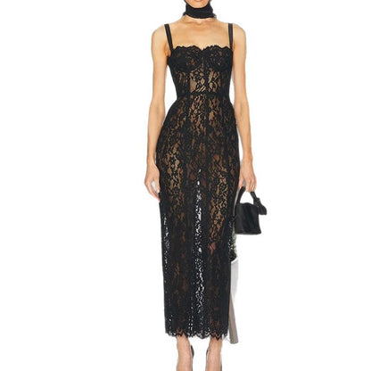 Robe maxi en dentelle pour femmes avec un design séduisant Chic und Stil