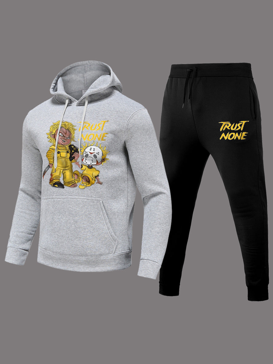 Women's hoodie and jogging pants set with creative print design Chic und Stil