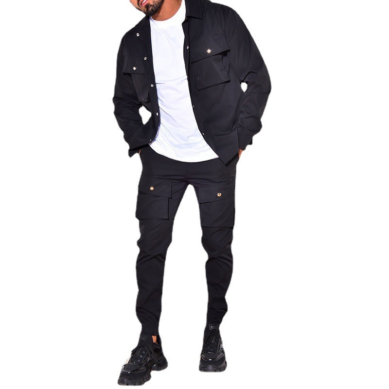 Veste Cargo tendance pour hommes avec pantalon assorti dans le style décontracté Chic und Stil