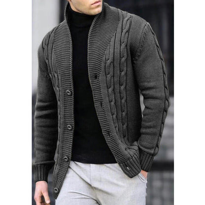 Cardigan pour homme avec motif en cable et col châle Chic und Stil