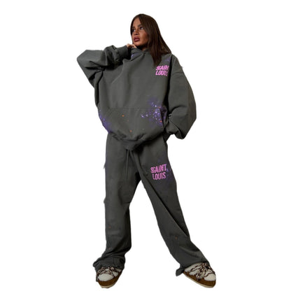 Casual set for women, oversized, with a loose hoodie and comfortable jogging pants Chic und Stil