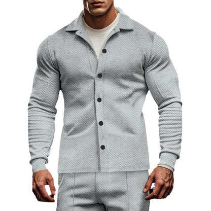 Chemise à manches longues structurée pour hommes avec poche poitrine pratique Chic und Stil