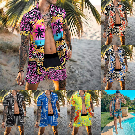 Hommes ensemble de plage à motifs à manches courtes élégant Chic und Stil