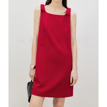 Robe shift à épaules nouées minimaliste pour femmes Chic und Stil