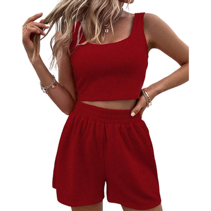 Chic and Style casual shorts and crop top set for women