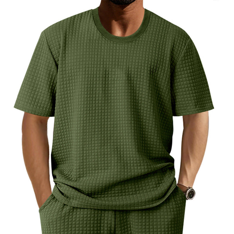 T-shirt décontracté pour homme en coton respirant avec design texturé Chic und Stil