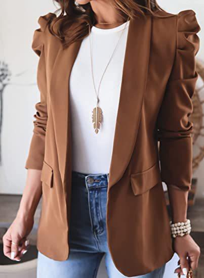 Veste à la mode pour femmes avec des manches bouffantes intégrées et des poches pratiques Chic und Stil