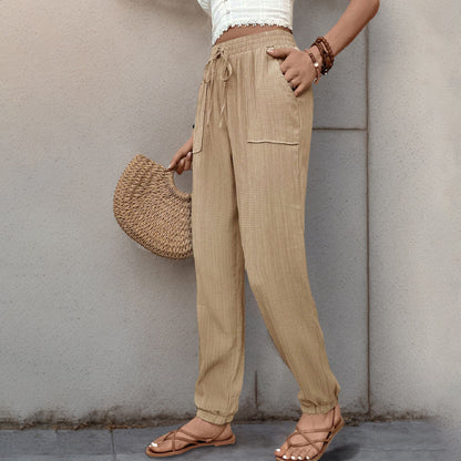 Pantalons décontractés pour femmes à coupe relaxed avec cordon de serrage réglable Chic und Stil